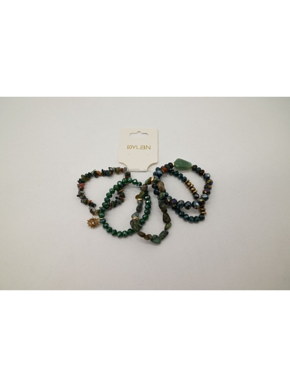 NWT Dylan Jewelry Bracelet Set Firenza Fern Beaded Stretch Layered Boho